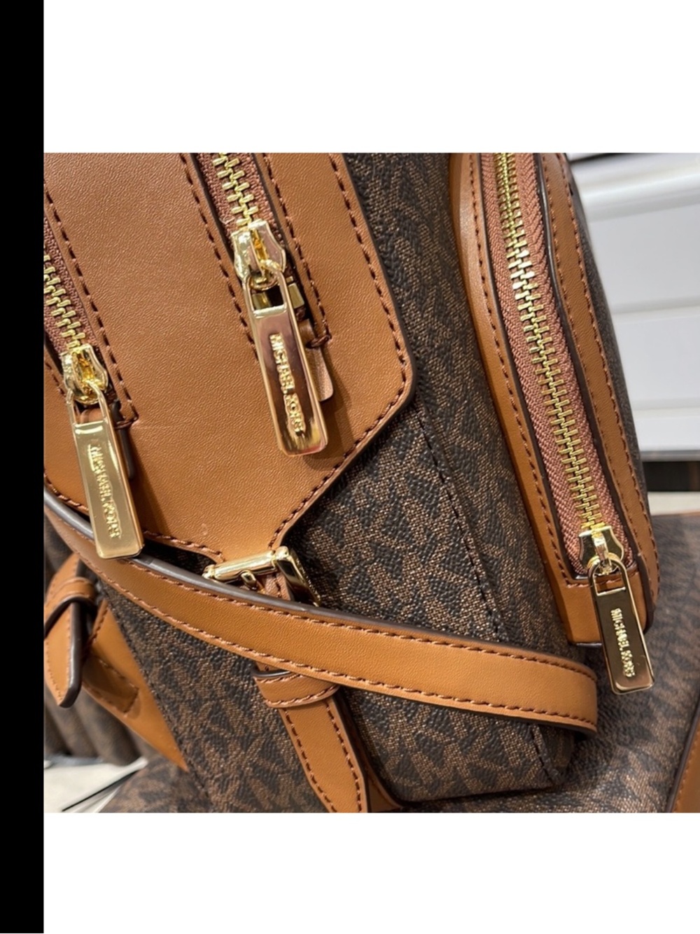 NWT! Michael Kors Jaycee Med Signature Brown Monogram Backpack - Picture 10 of 12